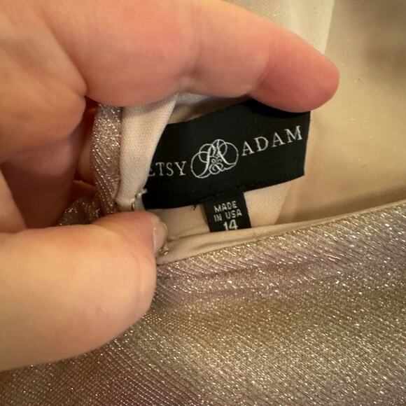 BETSY & ADAM Long Glitter Sleeveless Gown, Size 14 New with Tag MSRP $269 - Picture 11 of 11